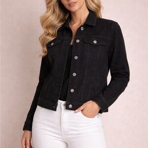 Style & Co. Black Denim Trucker Jacket